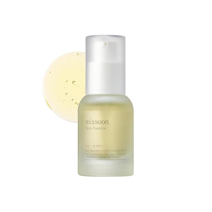 mixsoon Bean Essence - Exfoliating, Hydrating, Fermented Bean Extract, Hyaluronic Acid, Gentle Formula for Smooth Skin 20ml / 0.68 fl.oz. Korean Glass Skin Care