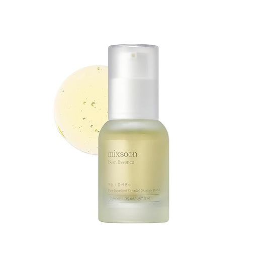 mixsoon Bean Essence - Exfoliating, Hydrating, Fermented Bean Extract, Hyaluronic Acid, Gentle Formula for Smooth Skin 20ml / 0.68 fl.oz. Korean Glass Skin Care