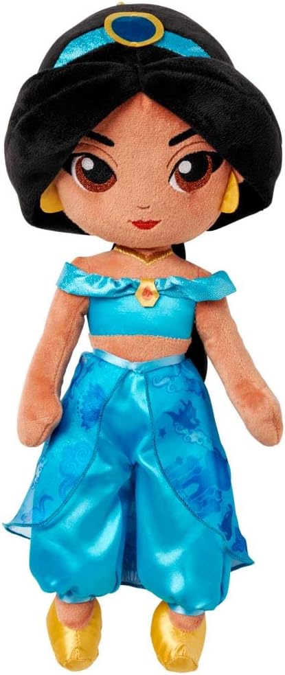 Disney Store Official Princess Plush Doll, Jasmine from Aladdin, Medium 14 Inches, Soft Plushy with Embroidered Features, Princess Toys for Girls, Disney Dolls, Stuffed Animals for Girls