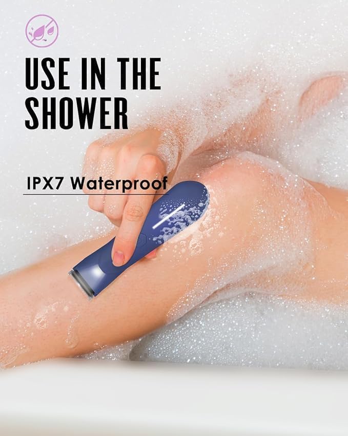 Manscape for Men, Groin Trimmer for Men and Women, Body Hair Trimmer and Ball Trimmer with Light, Pubic Hair Shaver, Manscaper Kit, 7 Precisions, Waterproof Wet/Dry Grooming (Dark Blue)