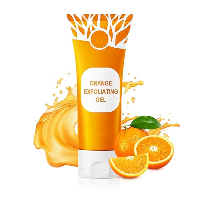 Orange Enzyme Exfoliating Gel, 2025 Upgraded Gentle Body and Face Exfoliator for Smooth Skin, Moisturizing Skin Gel for Soft Skin, Daily Skincare Treatment for Women and Men (1PCS, L)