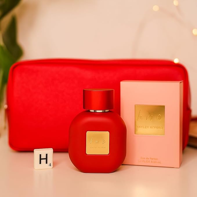 Hayley Kiyoko HUE Eau De Parfum Gift Set – 2.2 oz EDP Spray + Red Toiletry Bag | Luxury Women’s Fragrance, Long-Lasting Floral Scent, Gift for Her