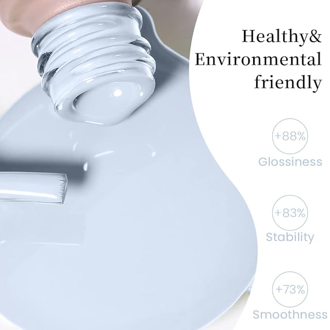 MAYCHAO 15ML Blue Gel Nail Polish 1Pc Baby Blue Gel Polish Soak Off UV LED Nail Polish Nail Art Starter Manicure Salon DIY at Home, 0.5 OZ