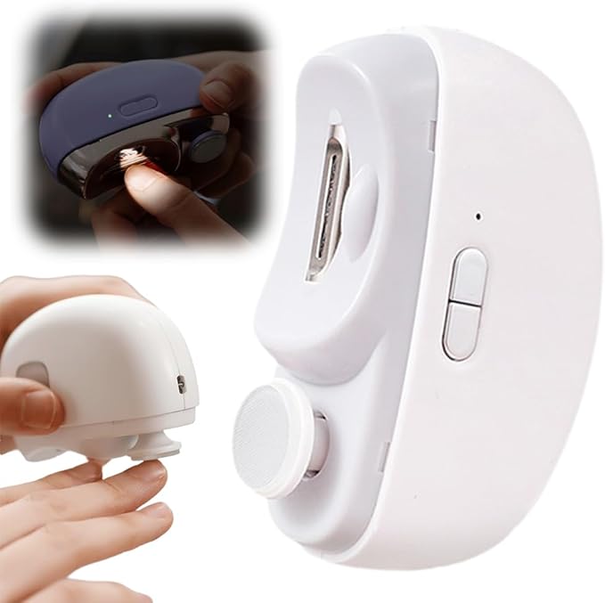 2 in 1 Electric Nail Clippers, 2026 New Electric Polishing Automatic Nail Clippers for Fingers and Toes with 2 Adjustable Speeds, Electric Nail Trimmer for Senior Adults (White)