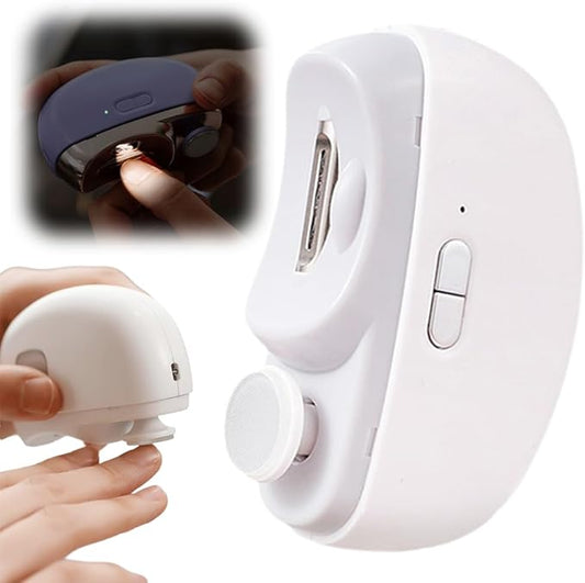 2 in 1 Electric Nail Clippers, 2026 New Electric Polishing Automatic Nail Clippers for Fingers and Toes with 2 Adjustable Speeds, Electric Nail Trimmer for Senior Adults (White)