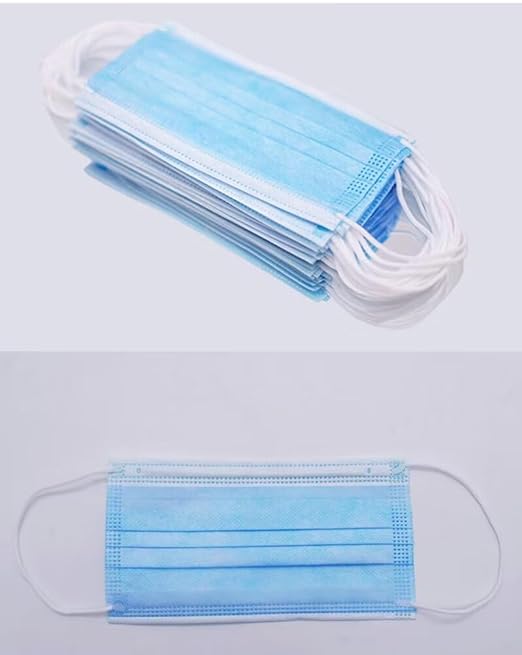 NNPCBT Blue Disposable Face Masks 125 Pack,3-Ply Breathable Mask For Adults,Great For Outdoors,Home, Office, School