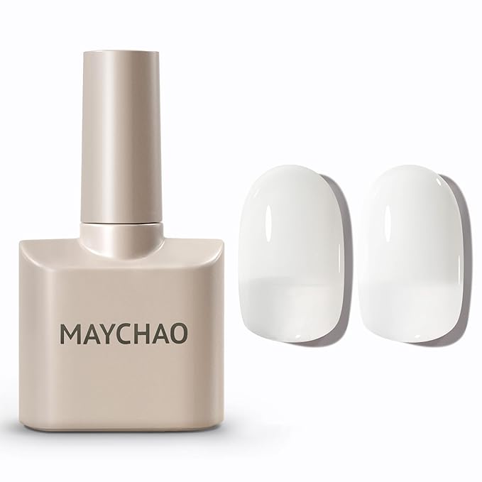 MAYCHAO 15ML Gel Nail Polish 1Pc Jelly Milky White Gel Polish Soak Off UV LED Transparent Nail Polish Nail Art Starter Manicure Salon DIY at Home, 0.5 OZ