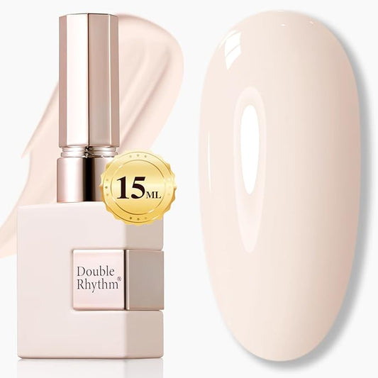 Double Rhythm 15ML Gel Polish Pure Sheer Same Color Same Bottle Soak Off Gel Polish Art Manicure Salon DIY at Home for Women (Cream White-A1480)