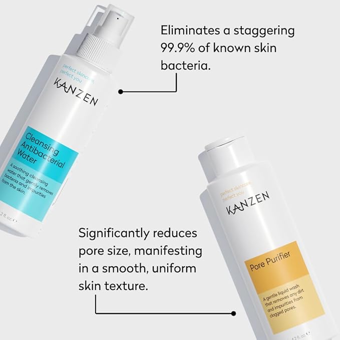 Kanzen Skincare Derma Acne Duo – Complete Skincare Set with Cleansing Water & Pore Purifier for Clearer Skin