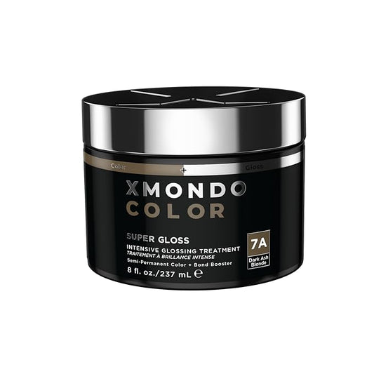 XMONDO Color Dark Ash Blonde Color Depositing Mask & Semi-Permanent Hair Dye Super Gloss Infused with Bond Boosters for Nourishment, Revitalize & Repair, Vegan Formula, 8 Fl Oz
