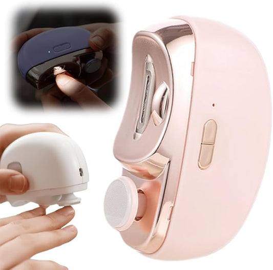 2 in 1 Electric Nail Clippers, 2026 New Electric Polishing Automatic Nail Clippers for Fingers and Toes with 2 Adjustable Speeds, Electric Nail Trimmer for Senior Adults (Pink)