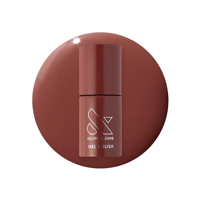 Olive & June Gel Polish | UV LED Nail Lamp Needed | Long Lasting Formula | Up to 21 Days of Wear | Damage-Free Removal | Salon-Quality Manicure, Pedicure at Home | JJ Cinnamon Brown