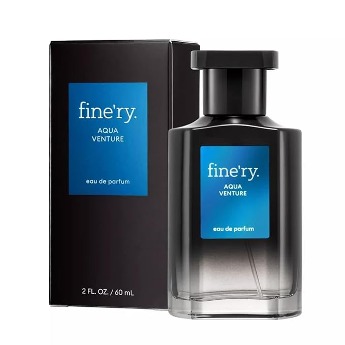 Finery AQUA VENTURE Men's Eau De Parfum | Men's Eau De Cologne, 2 fl oz | With Makeup Remover Pads Gift