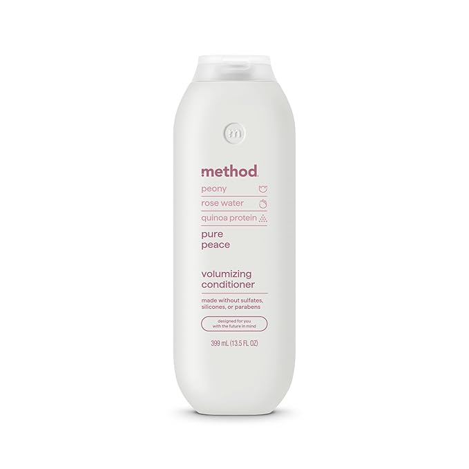 Method Volumizing Conditioner, Pure Peace with Rose, Peony, and Pink Sea Salt Scent Notes, Paraben and Sulfate Free, 13.5 oz (Pack of 1)