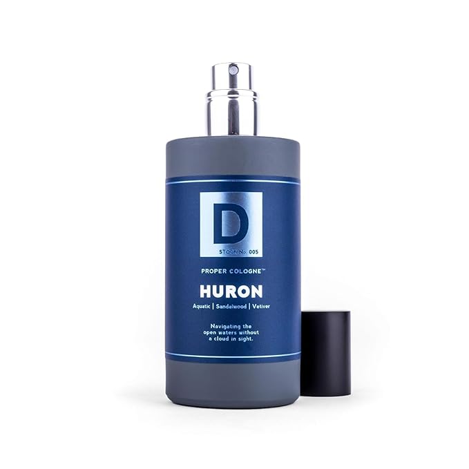 Duke Cannon Proper Cologne Huron | Men's Eau de Parfum | Fresh Water and Neroli | Aquatic, Fresh, Long-Lasting Scent | 1.7 fl oz