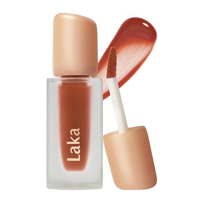 Laka Fruity Glam Tint, 4.5g/0.15oz, Glowing Lip Stain with Wide Color Spectrum, Hydrating & Lightweight Texture, Long-Lasting Bold Stain, Non-Sticky, Vegan, K-Beauty (#117 Zetta)