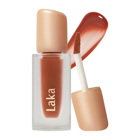 Laka Fruity Glam Tint, 4.5g/0.15oz, Glowing Lip Stain with Wide Color Spectrum, Hydrating & Lightweight Texture, Long-Lasting Bold Stain, Non-Sticky, Vegan, K-Beauty (#117 Zetta)