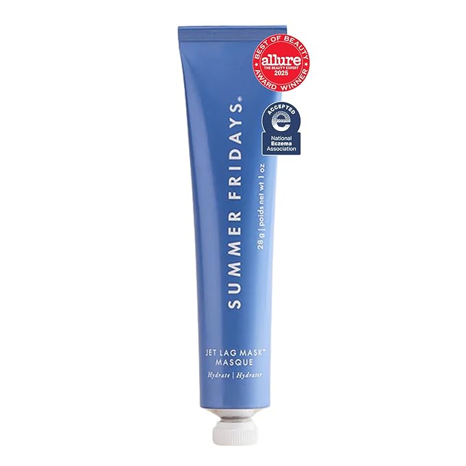 Summer Fridays Jet Lag Mask Mini - Hydrating Face Moisturizer + Mask - Enriched with Hyaluronic Acid, Niacinamide, Glycerin + Antioxidants Helps Nourish Skin for a Renewed + Radiant Complexion (1 Oz)