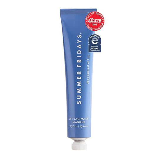 Summer Fridays Jet Lag Mask Mini - Hydrating Face Moisturizer + Mask - Enriched with Hyaluronic Acid, Niacinamide, Glycerin + Antioxidants Helps Nourish Skin for a Renewed + Radiant Complexion (1 Oz)