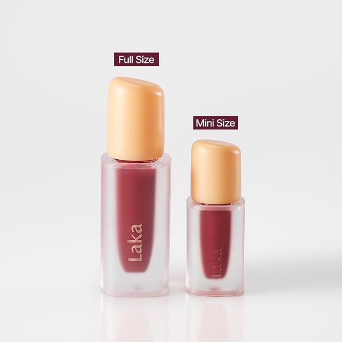 Laka Fruity Glam Lip Tint Mini, 1.9g/0.07oz, Glowing Lip Stain with Wide Color Spectrum, Hydrating & Lightweight Texture, Long-Lasting Bold Stain, Non-Sticky, Vegan, K-Beauty (#135 Hippie)