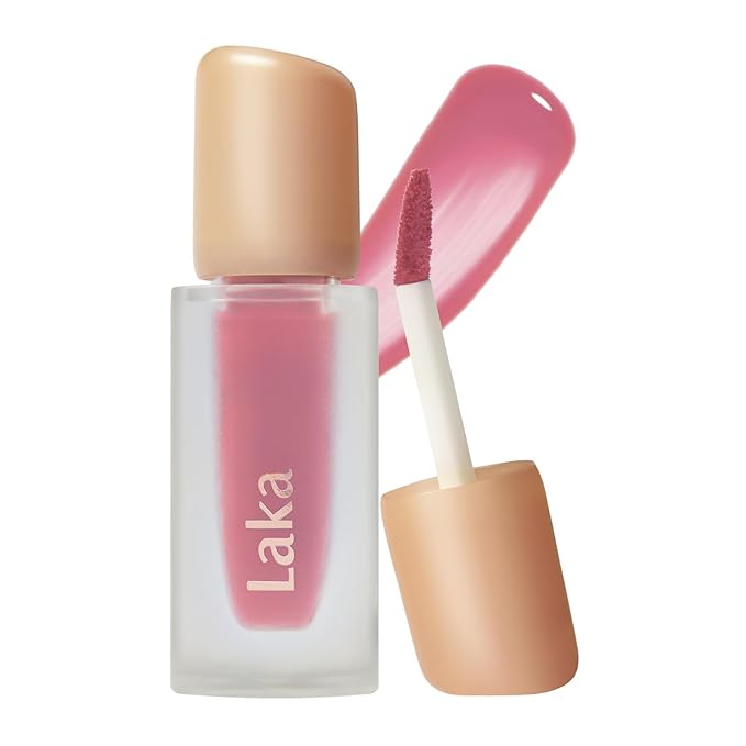 Laka Fruity Glam Tint, 4.5g/0.15oz, Glowing Lip Stain with Wide Color Spectrum, Hydrating & Lightweight Texture, Long-Lasting Bold Stain, Non-Sticky, Vegan, K-Beauty (#133 Summer)