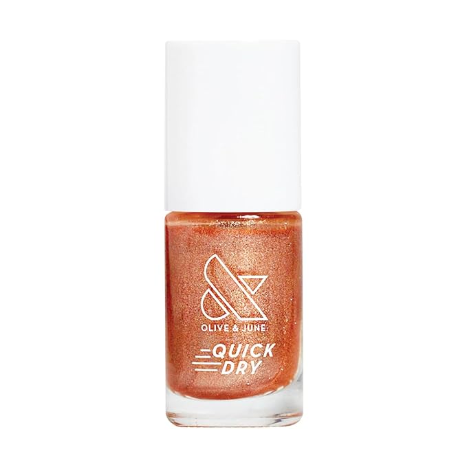 Olive & June Quick Dry Nail Polish | Instant, Fast-Drying, Smudgeproof Color | 15-free, Vegan Cruelty-Free Formula | Lasts up to 5 Days | Salon-Quality Manicure Pedicure at Home | Penny | Shiny Copper