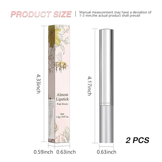 2Pcs Pink Honey Tinted Lip Stain Lip Balm Lip Gloss Lipstick, Sheer Hydrating Lip Stains Tint, Moisturizing Lip Color for All Skin Tones, Nourishing Lip Balm with a Hint of Natural Black Cherry Tint