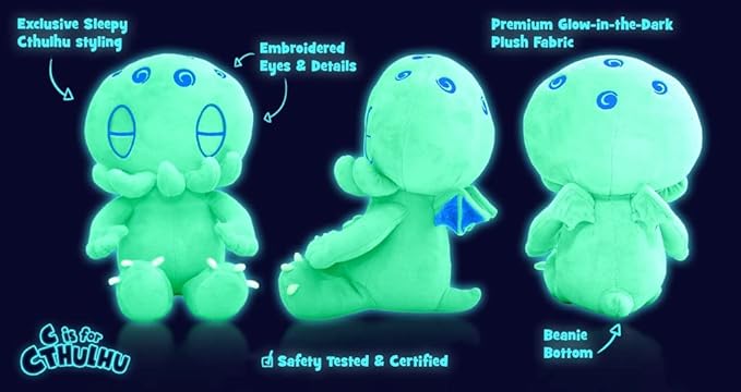 C is for Cthulhu Sweet Dreams Cthulhu & Glow-in-The-Dark Plush Bedtime Bundle (Baby Plush (6 inches))