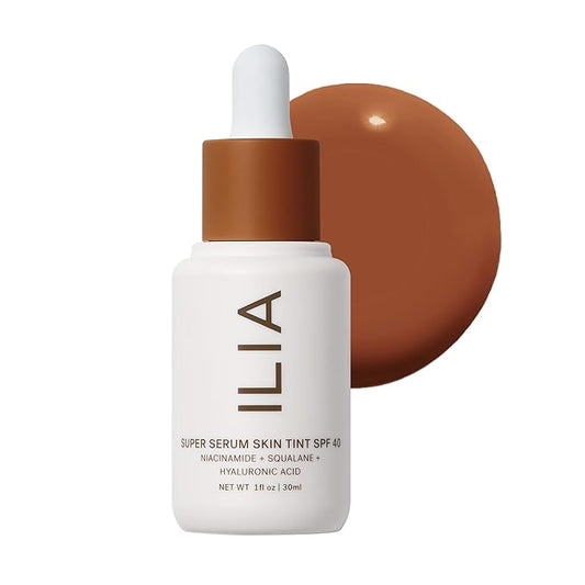 ILIA - Super Serum Skin Tint SPF 40 | Non-Comedogenic, Vegan, Lightweight to Help Against Blue Light, + Pollution while Hydrating, Smoothing, + Refining (Jardin ST16.5, 1 fl oz | 30 ml)