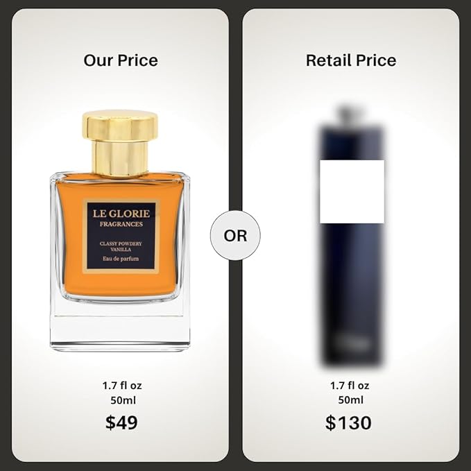 Inspired by D-ii.or Ad.d-ict, Classy Powdery Vanilla EDP, Long Lasting Luxury Perfume Spray for Women, Cruelty Free - 1.7 oz 50ml