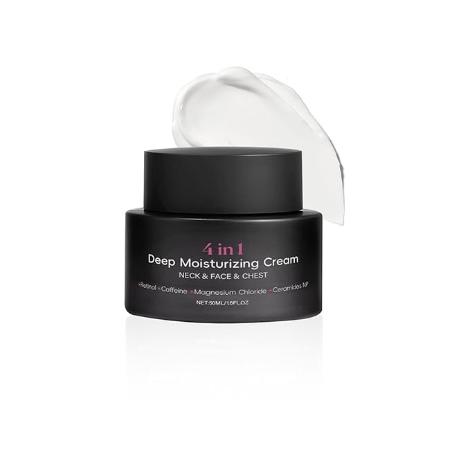 4-in-1 Deep Moisturizing Cream with Retinol & Ceramides - Anti-Aging Face, Neck & Chest Cream - Firming, Wrinkle Reduction for All Skin Types