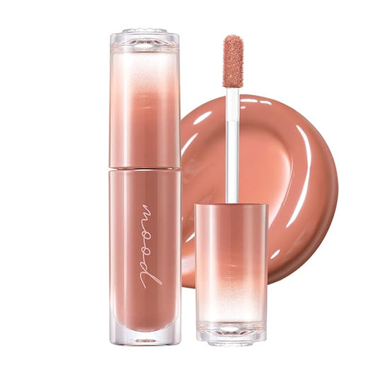 Peripera Ink Mood Glowy Tint | Lip-Plumping, Naturally Moisturizing, Lightweight, Glow-Boosting, Long-Lasting, Comfortable, Non-Sticky, No White Film (018 NUDE AREA (HONEY K-OOKIE))