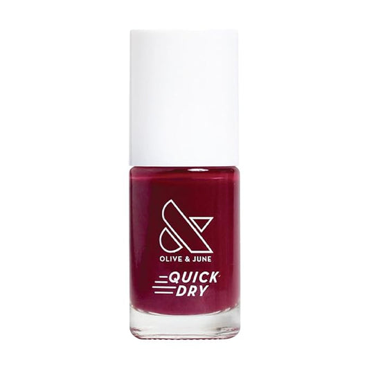Olive & June Quick Dry Nail Polish | Instant, Fast-Drying, Smudgeproof Color | 15-free, Vegan, Cruelty-Free Formula | Lasts up to 5 Days | Salon-Quality Manicure Pedicure at Home | Cabernet | Wine Red