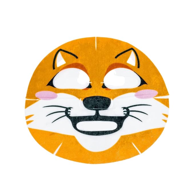 Epielle Character Face Mask Fox 6 Pack, Fun & Effective Korean Skin Care, Spa Party Favors, Stocking Stuffers, Birthday Gifts for Women, Thanksgiving Essentials