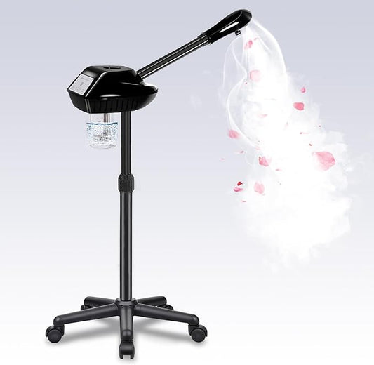 Face Steamer Professional,Steamer for Facial on Wheels,Ozone Face Steamer for Deep Facial Cleansing