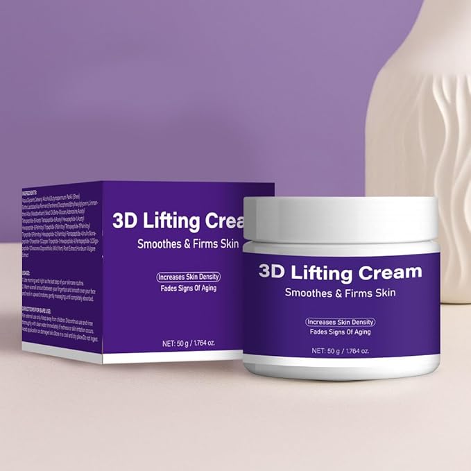 3D Lifting Night Cream, Korean Anti-Aging Moisturizer with 17-Peptide Complex, Probiotic Facial Treatment for Face, Neck Wrinkles，1.7 fl oz