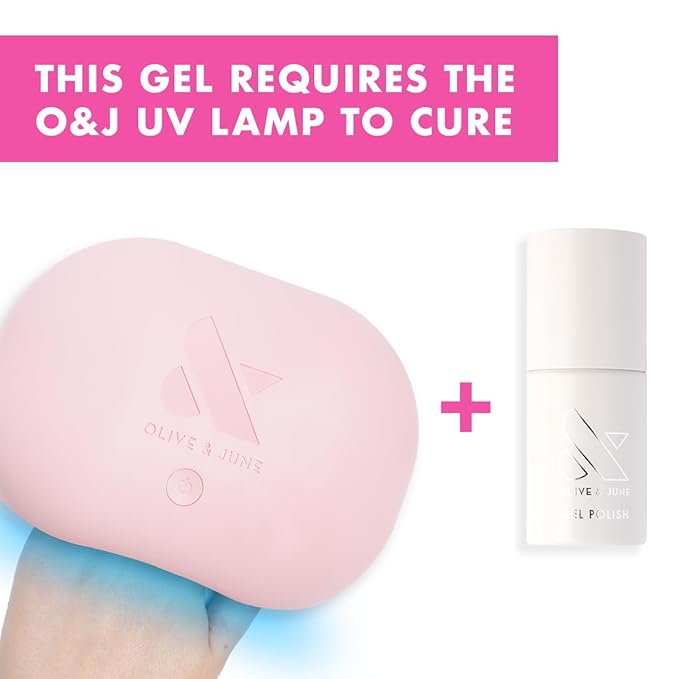 Olive & June Gel Polish | UV LED Nail Lamp Needed | Long Lasting Formula | Up to 21 Days of Wear | Damage-Free Removal | Salon-Quality Manicure at Home | Icing is the Best Part | White Sheer