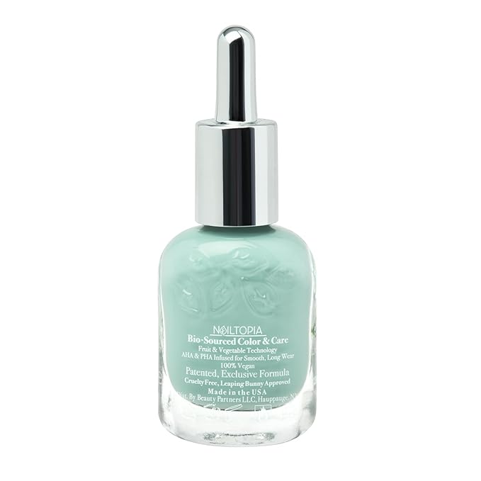 Nailtopia - Plant-Based Chip Free Nail Lacquer - Non Toxic, Bio-Sourced, Long-Lasting, Strengthening Polish - I Sea You (Seafoam Green) - 0.41oz