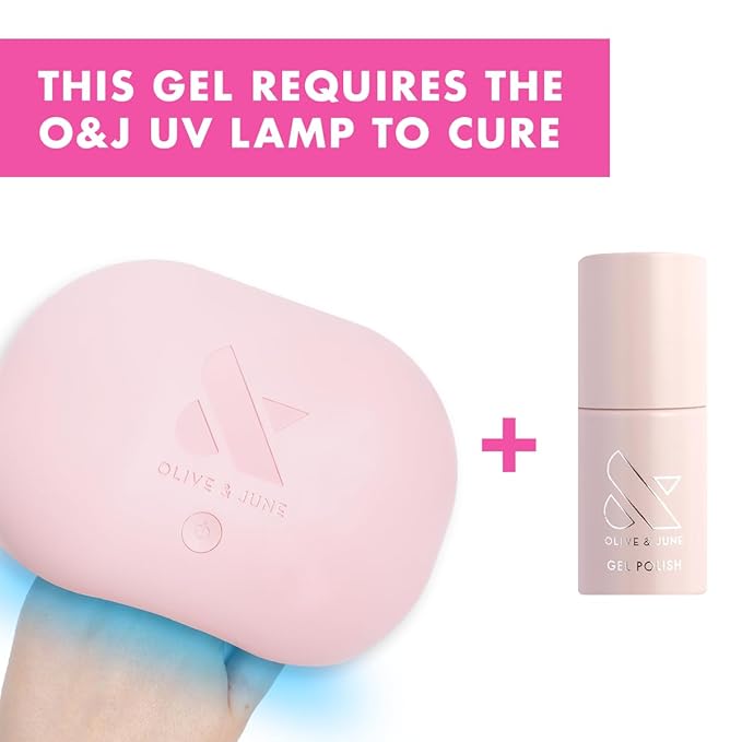 Olive & June Gel Polish | UV LED Nail Lamp Needed | Long Lasting Formula | Up to 21 Days of Wear | Damage-Free Removal | Salon-Quality Manicure, Pedicure at Home | GH | Baby Pink