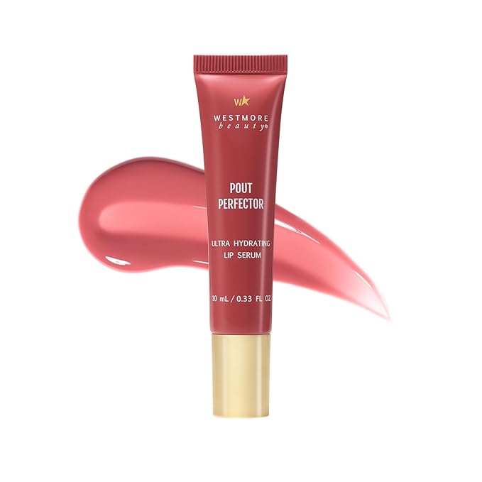 Westmore Beauty Pout Perfector Lip Gloss – Intensely Hydrating Sheer-Tinted Balm with Hyaluronic Acid & Vitamin E – Plumps & Nourishes Dry, Cracked Lips for a High Shine Finish – Soft Rose, .33 oz