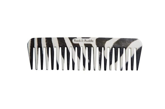 Rock & Ruddle Wide Tooth Comb. Perfect for Detangling Wet Hair and Applying Hair Color. Zebra Fur Design