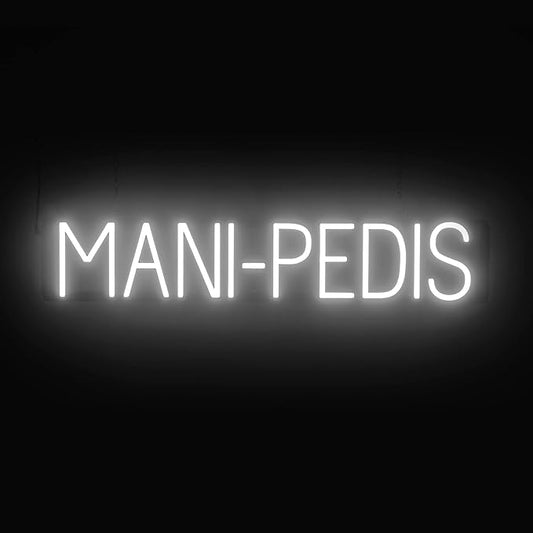 SpellBrite MANI-PEDIS Sign | Nail Salon-Related Sign with Neon Look, White LED Light Source | 33.4" x 6.3"