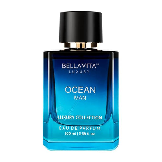 BellaVita Luxury OCEAN Eau de Perfume for Men (100ml) | Fresh Aquatic Fragrance | Notes: Aqueous, Bergamot, Orchid & Jasmine | Masculine Aromatic Fragrance | Mens Parfum Gift