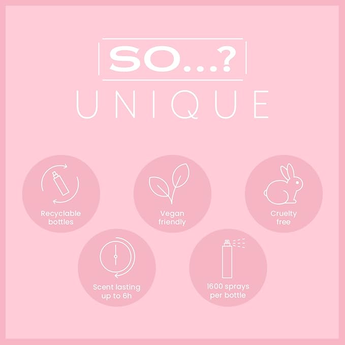 So…? Unique Body Mist Set - Perfumes for Women with Fresh, Floral, Sweet Scents - 6 Hour Wear Body Spray for Women - Travel Size Gift Set - 6 pcs
