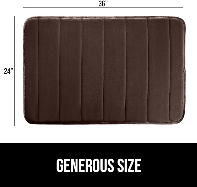 GORILLA GRIP Memory Foam Bath Mat, Soft Absorbent US Designed Bathroom Rug, Gripping Dots Machine Washable Bathmat, Cushioned Floor Mats, Shower Sink Rugs Room Décor Accessories, 36x24 Brown