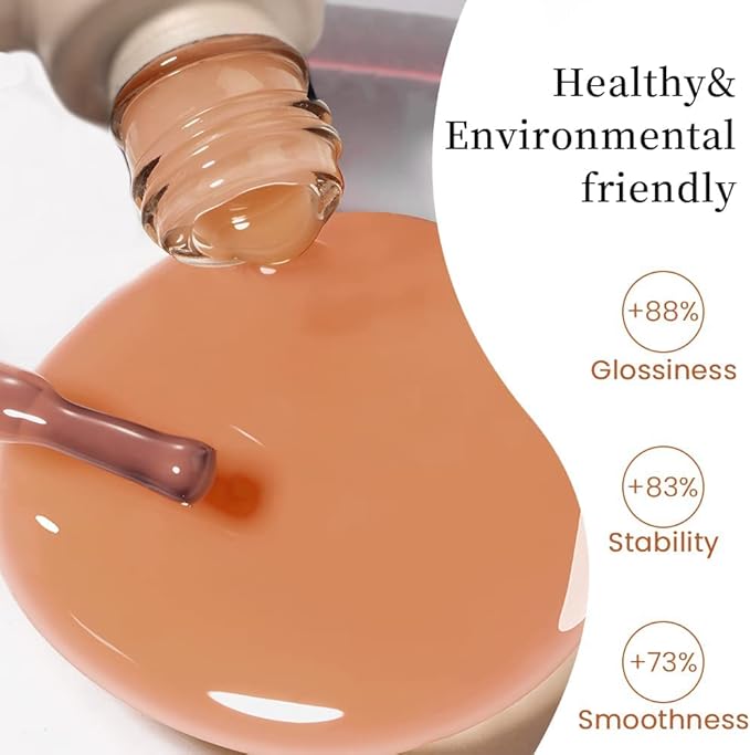 MAYCHAO 15ML Jelly Neutral Nude Gel Nail Polish 1Pc Natural Nude Gel Polish Soak off Translucent Nail Polish Nail Art Manicure Salon DIY at Home, 0.5 OZ