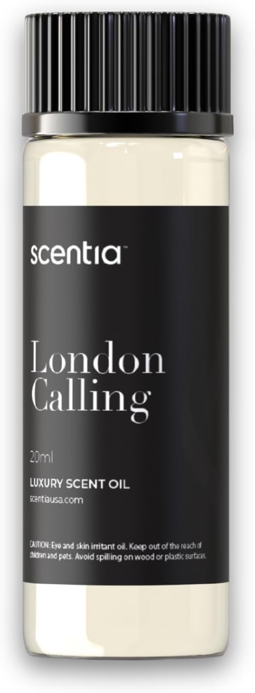 Scentia Hotel Diffuser Oil Inspired by Ferrari - 20 ml 0.67 fl oz - Essential Oil Blend White Tea, Cedarwood & Soku Lime for Aromatherapy Diffusers and Humidifiers - London Calling, Thanksgiving Gift