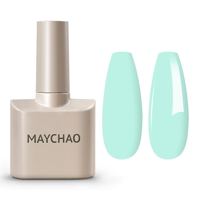 MAYCHAO 15ML Gel Nail Polish 1Pc Aquamarine Gel Polish Soak Off UV LED Nail Polish Nail Art Starter Manicure Salon DIY at Home, 0.5 OZ