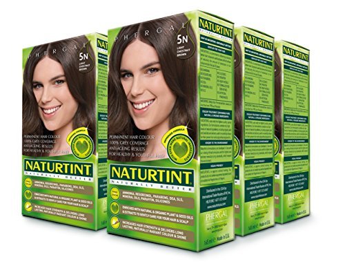 Naturtint 5N Light Chestnut Brown Permanent Hair Color (Pack of 6), Ammonia Free, Vegan, Cruelty Free, up to 100% Gray Coverage, Long Lasting Results (Packaging may vary)