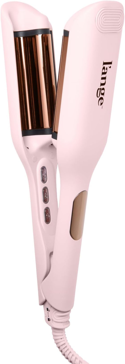 L'ANGE HAIR SculptWaver Titanium Deep Wave Crimper | Modern Crimper for Easy, Uniform Waves & Sculpted Texture | Negative Ion Technology for Frizz-Free Shine & Smooth Hair (Blush - Small)